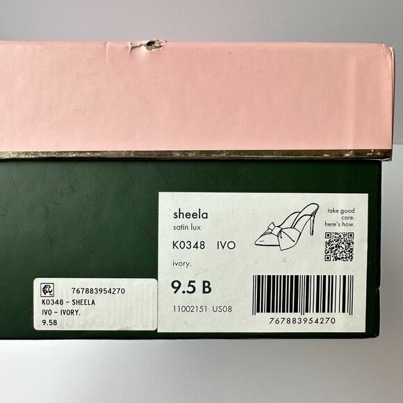 Kate Spade Sheela Satin Lux Ivory Bow SIze 9.5 Stiletto Heel Bridal Wedding NIB - Picture 12 of 12